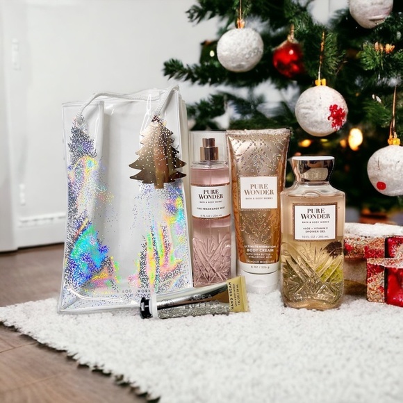 Bath and Body Works Pure Wonder Gift Bag 4 Piece Set Nwt - Picture 3 of 4